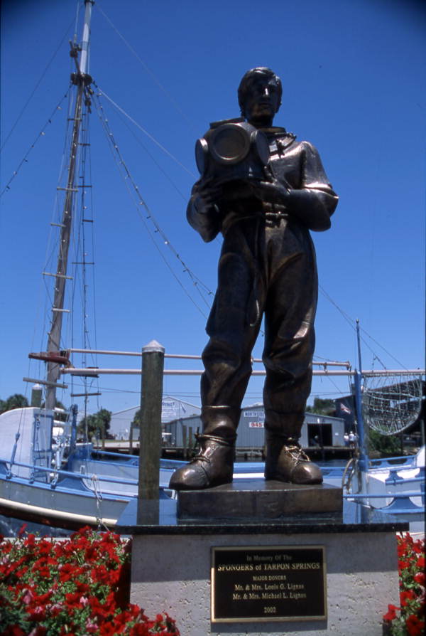 Sculpture of a sponge diver - Tarpon Springs, Florida.