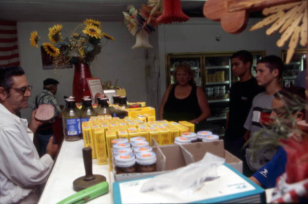Customers at Acropolis Meat Market - Tarpon Springs, Florida.