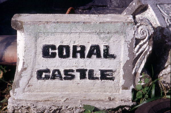 Sign at the "Coral Castle" home on Redland Rd. in Homestead, Florida.
