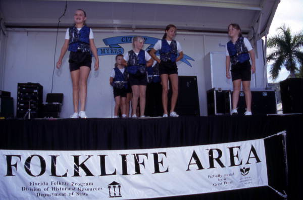Country Rhythm Cloggers performs on the stage - Fort Myers, Florida.