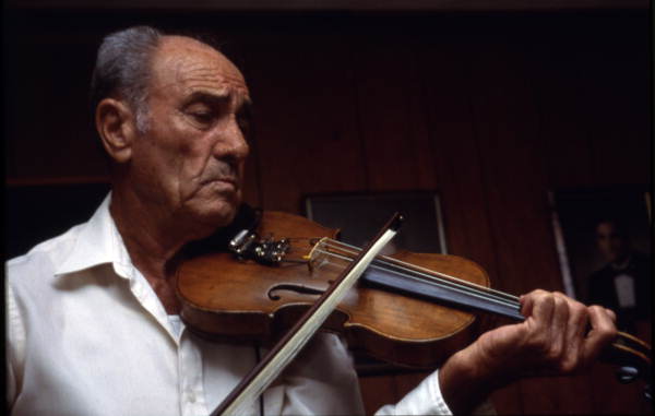 Emmanuel Gregoris and his violin - Tarpon Springs, Florida.