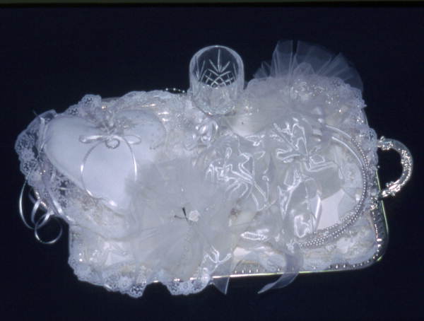 Wedding tray and accessories used in a Greek Orthodox wedding ceremony - Tarpon Springs, Florida.