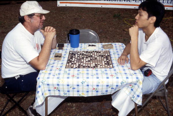 Two opponents play Go at the Florida Folklife Festival - White Springs, Florida.