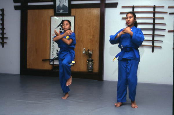 Van Vo Dao female students practice martial arts - Orlando, Florida.