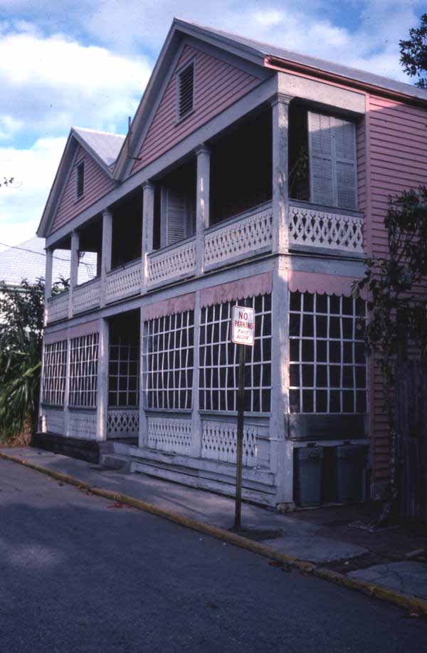 Pink residence at 4 Charles St. in Key West.