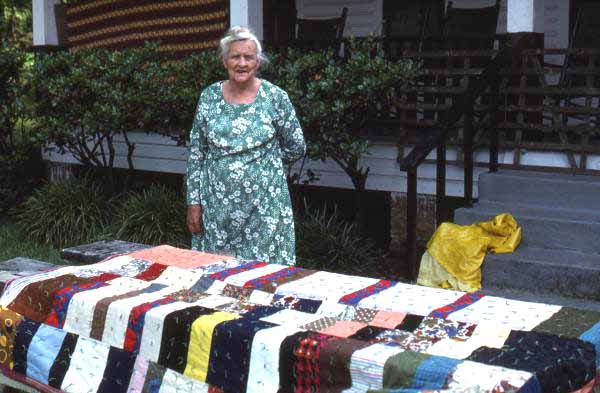 Quiltmaker Lila Creel and her quilt