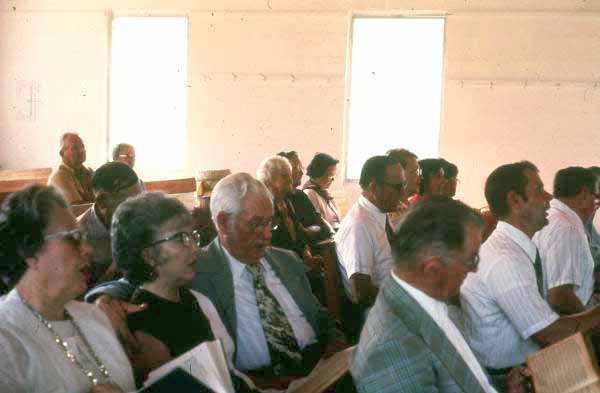 Congregation singing from the Sacred Harp book at the Bethlehem Primitive Baptist Church - Old Chicora, Florida
