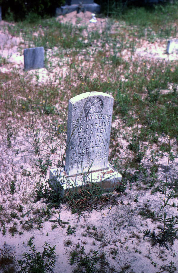 Headstone in the cemetery at Bethlehem Primitive Baptist Church - Old Chicora, Florida