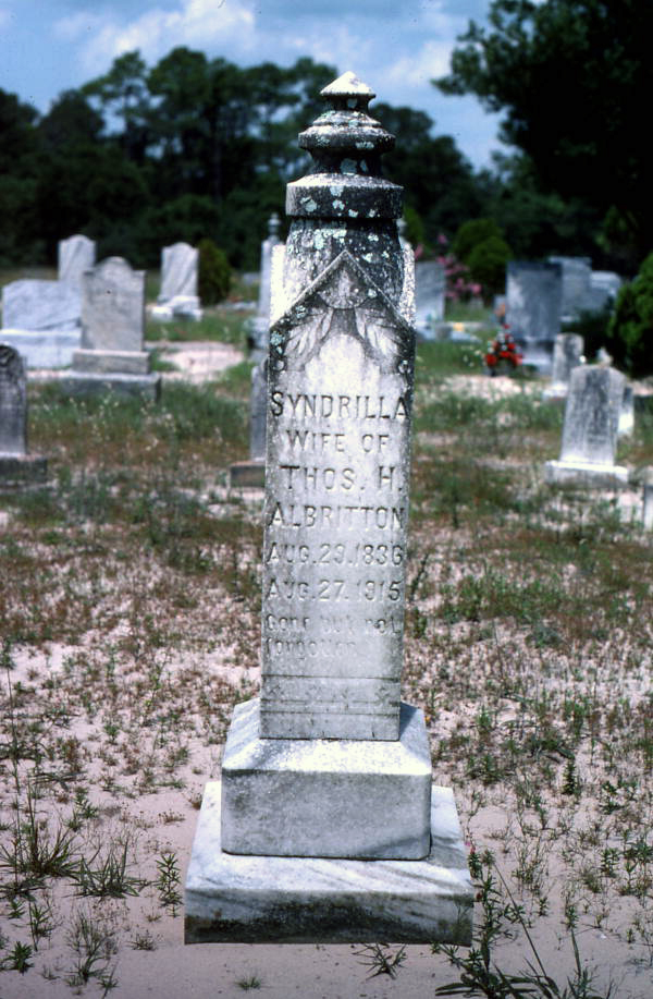 Headstone in the cemetery at Bethlehem Primitive Baptist Church - Old Chicora, Florida