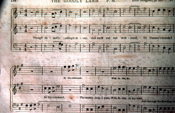 "The Goodly Land" from a revised copy of the "Sacred Harp" by W.M. Cooper - Old Chicora, Florida