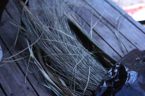 Materials used by Lucille Jones to make Gullah, or wire grass, baskets: b Jacksonville, Florida