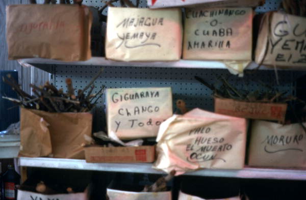 Boxes of sticks used for ritual purposes sold at "Queipo Market" - Miami, Florida.