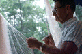 George Saunders making a net at the 1980 Florida Folk Festival - White Springs, Florida