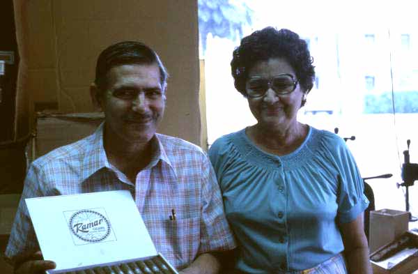 Mr. and Mrs. Rafael Martinez holding an open box of Ramar Cigars - Miami, Florida