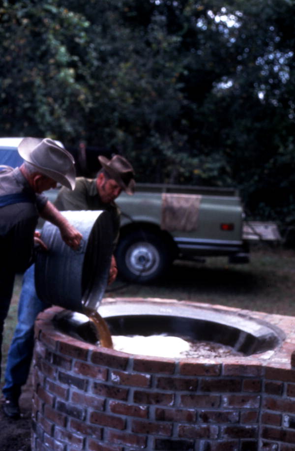 Pouring out sugar cane syrup - Orlando, Florida.