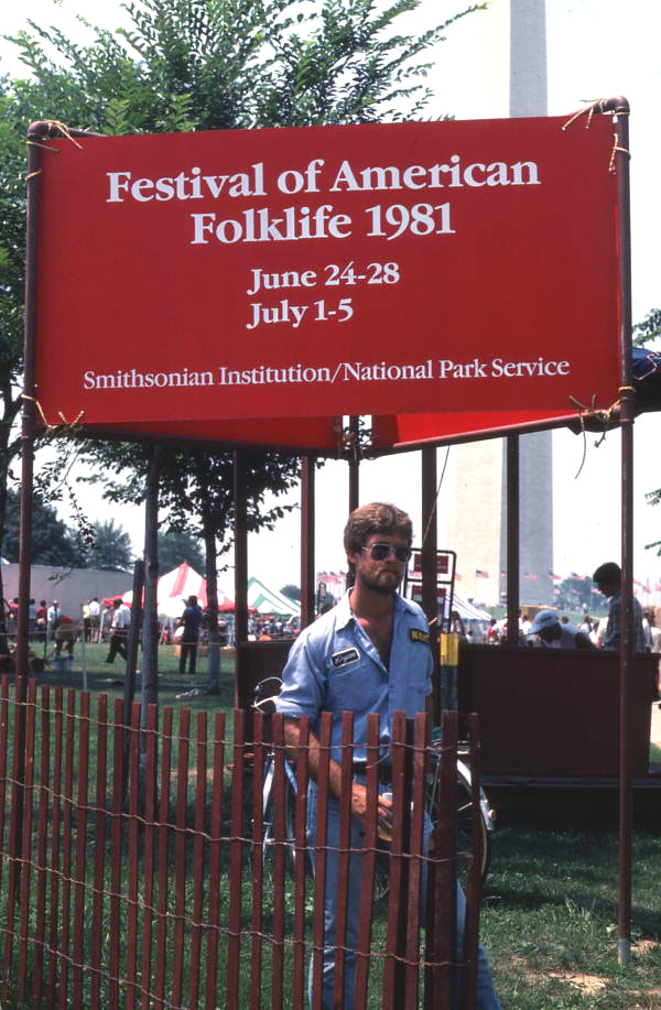 Sign welcoming visitors to the 1981 Festival of American Folklife - Washington, D.C.