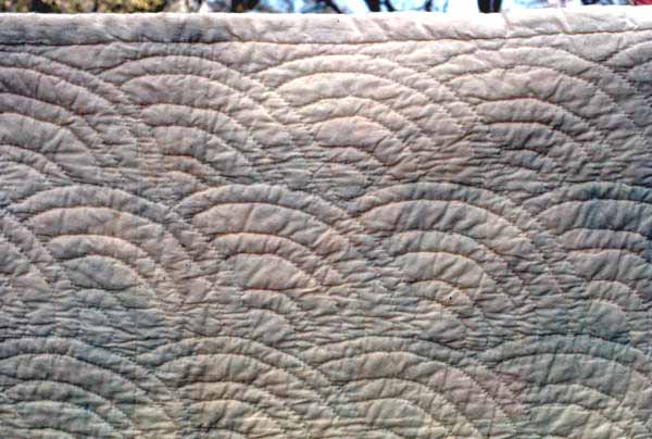 Close up view of back side of quilt made by Grace Scaff - White Springs, Florida.