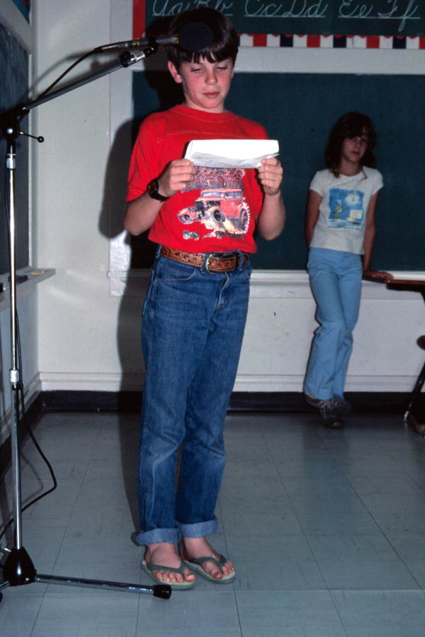 Student reading a rhyme while another student jumped rope - White Springs, Florida.