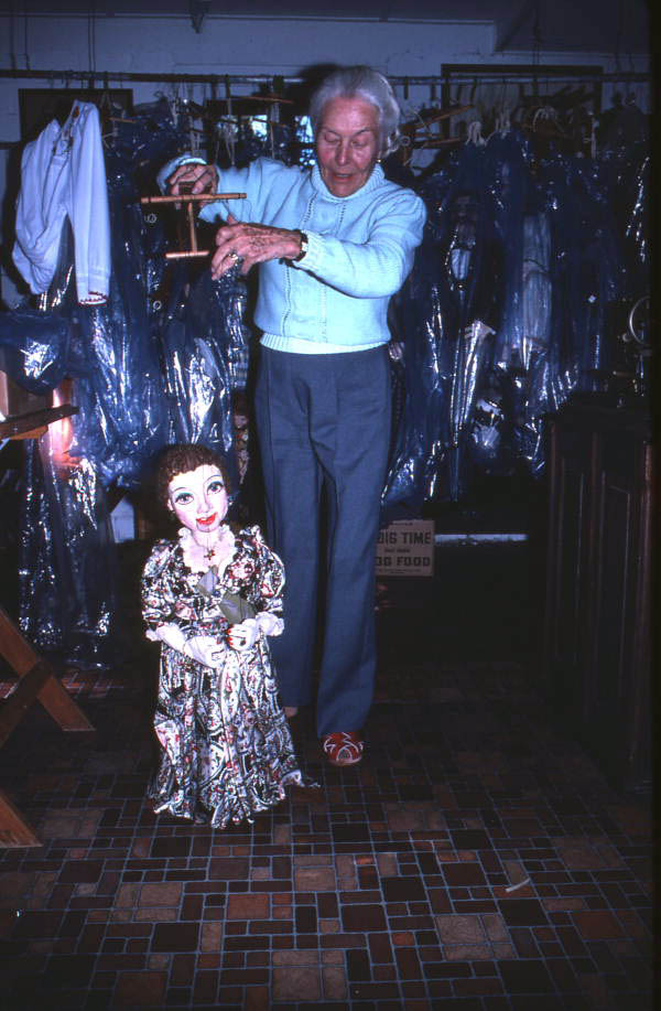 Marian McKennon holding a puppet