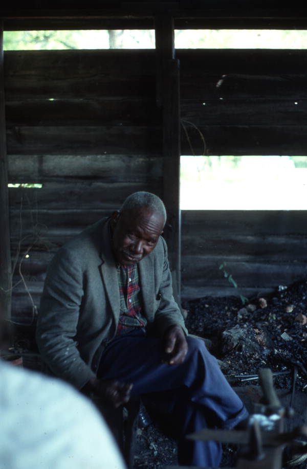 Blacksmith Thomas Rains talking to a group - Jefferson County, Florida