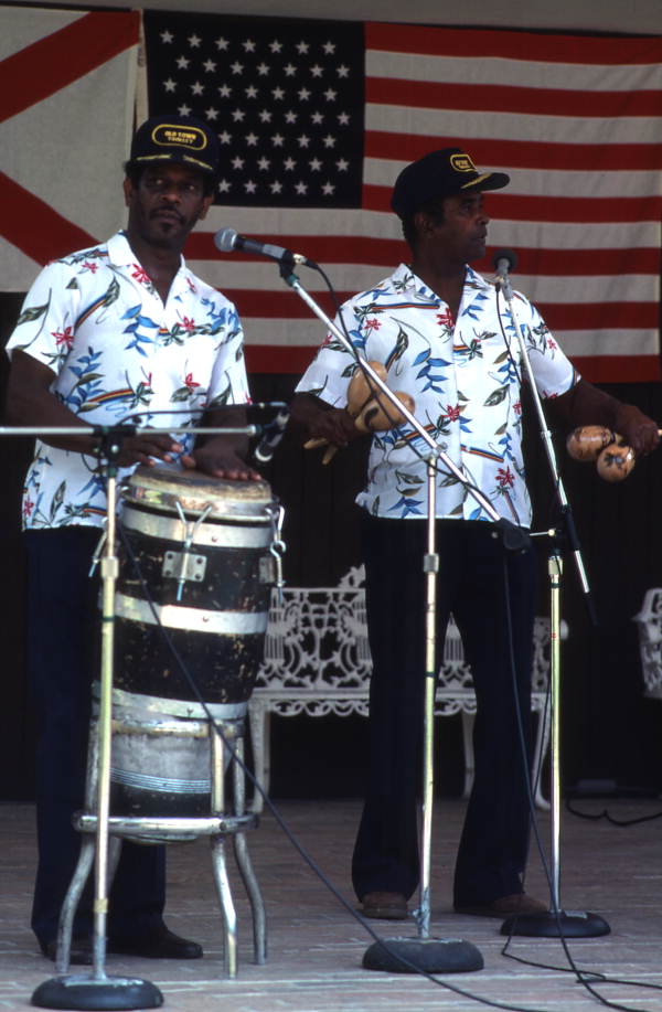 Junkanoos playing calypso music - White Springs, Florida