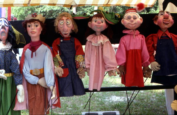 Puppets used in the Shoestring Puppets show - White Springs, Florida