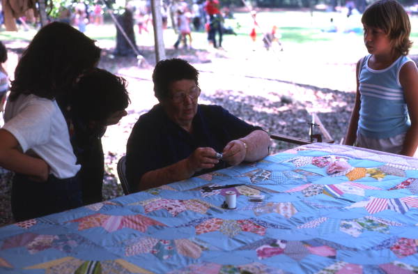 Avie McCall making a quilt - White Springs, Florida