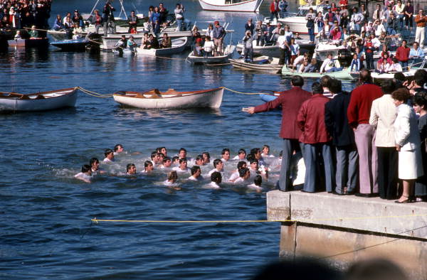 Boys competing in contest to retrieve an epiphany cross - Tarpon Springs, Florida