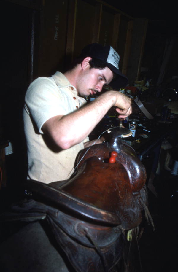 David Cauley repairing a saddle horn - Lakeland, Florida