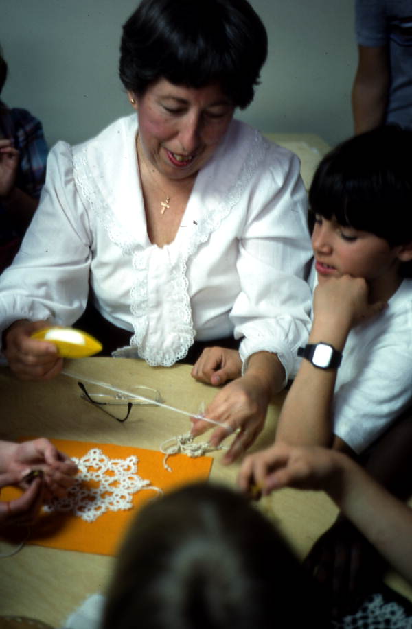 Concettina Barone giving a tatting demonstration - Jacksonville, Florida.