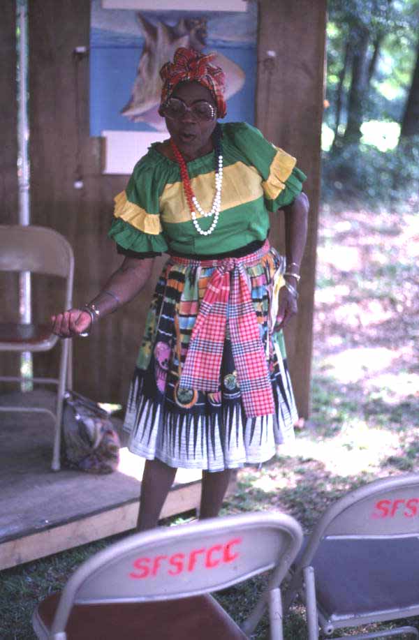 Lucille Ranger-Brown reading Jamaican poetry at the Florida Folk Festival - White Springs, Florida