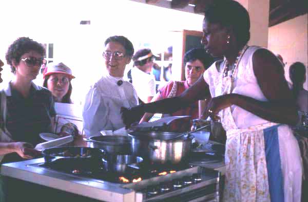 Liliane Louis preparing Haitian food at the Florida Folk Festival - White Springs, Florida