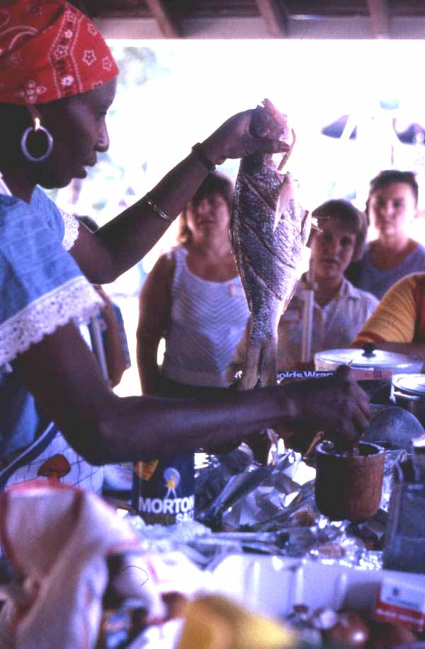 Liliane Louis making Haitian food at the Florida Folk Festival - White Springs, Florida
