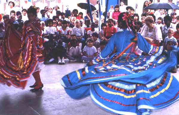 Two girls performing Guadalajaran dance : Florida City, Florida