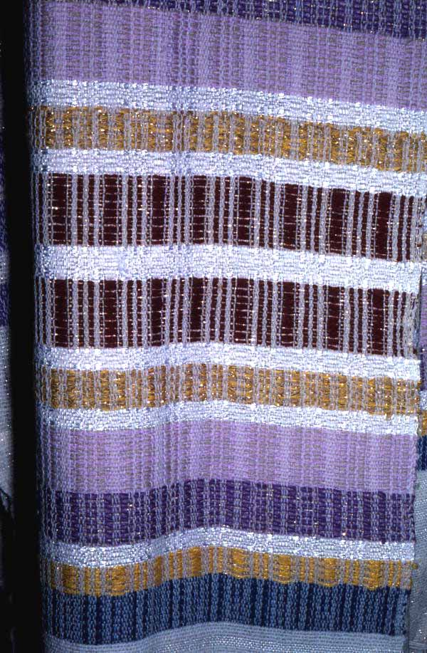 Close up view of Jewish prayer shawl made by Florette Semigran - North Miami Beach, Florida.