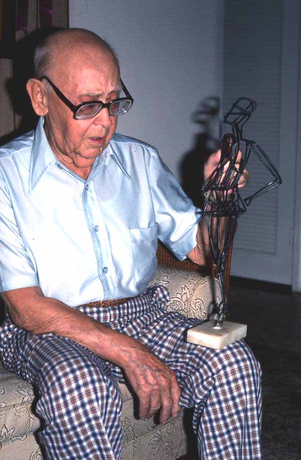 Jacob Sheiniuk with sculpture - North Miami Beach, Florida.