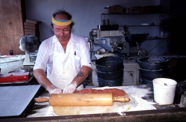 Marty Kaufmann making knishes at Suzanne's Foods - Miami, Florida