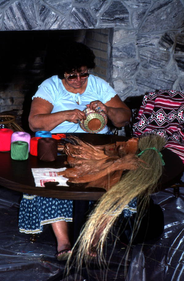 Betty Mae Jumper making a basket - White Springs, Florida