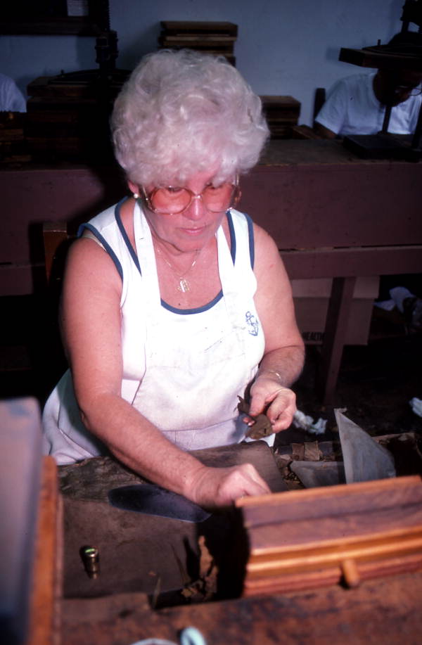 Cigar roller at El Credito - Miami, Florida.