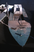 Docked oyster skiff - Apalachicola, Florida.
