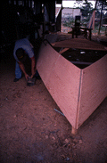 Bobby Shiver building an oyster skiff - Eastpoint, Florida