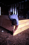 Bobby Shiver building an oyster skiff - Eastpoint, Florida