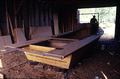Cabin on oyster skiff being built by Bobby Shiver - Eastpoint, Florida