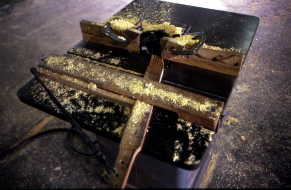 Jig saw for shaping oyster tong handles : Apalachicola, Florida