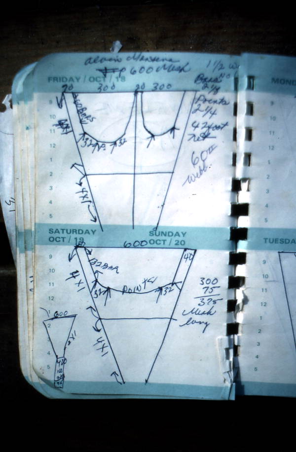 Net designs from Costa Buzier's notebook - Apalachicola, Florida