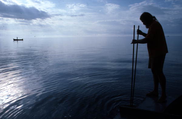 Ken Folsom tongs for oysters - Apalachicola Bay, Florida.