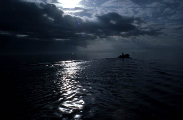 Oyster boat in the distance - Apalachicola Bay, Florida