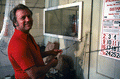 L. Scarabin making a cast net - Apalachicola, Florida