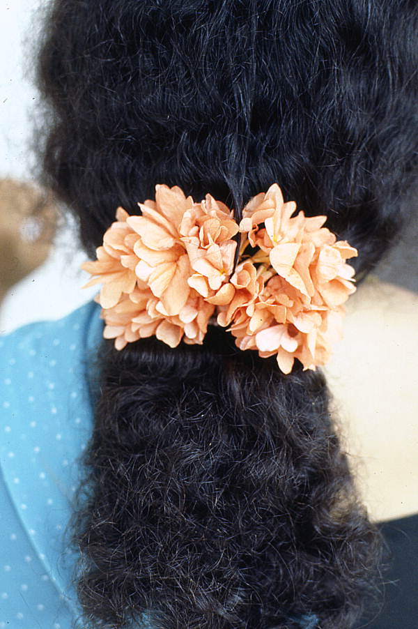 Prema Kuman wearing flowers braided by Poornima Shantharam - Jacksonville, Florida.
