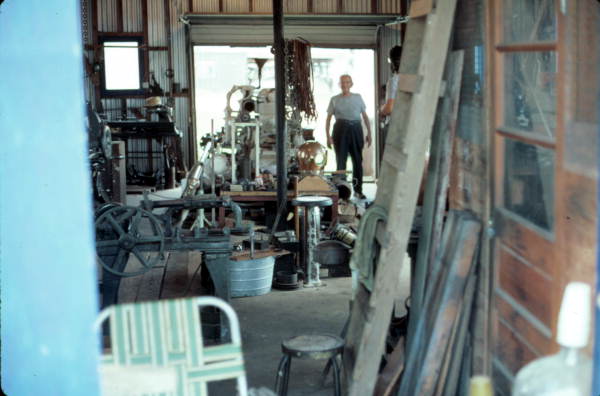Antonios Lerios in his helmet making workshop - Tarpon Springs, Florida